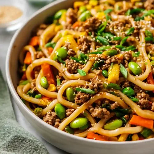 udon noodles with ground turkey