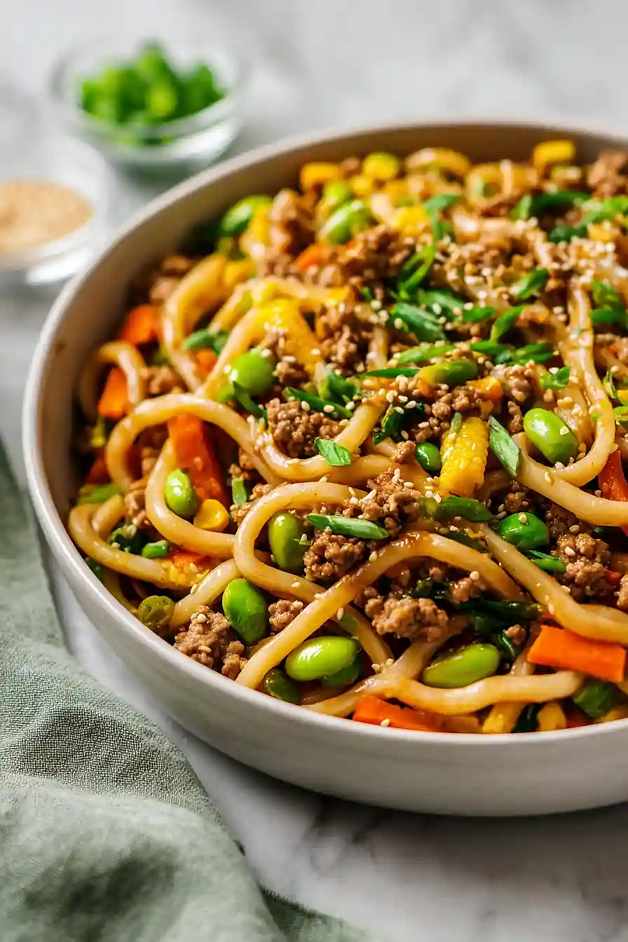 udon noodles with ground turkey