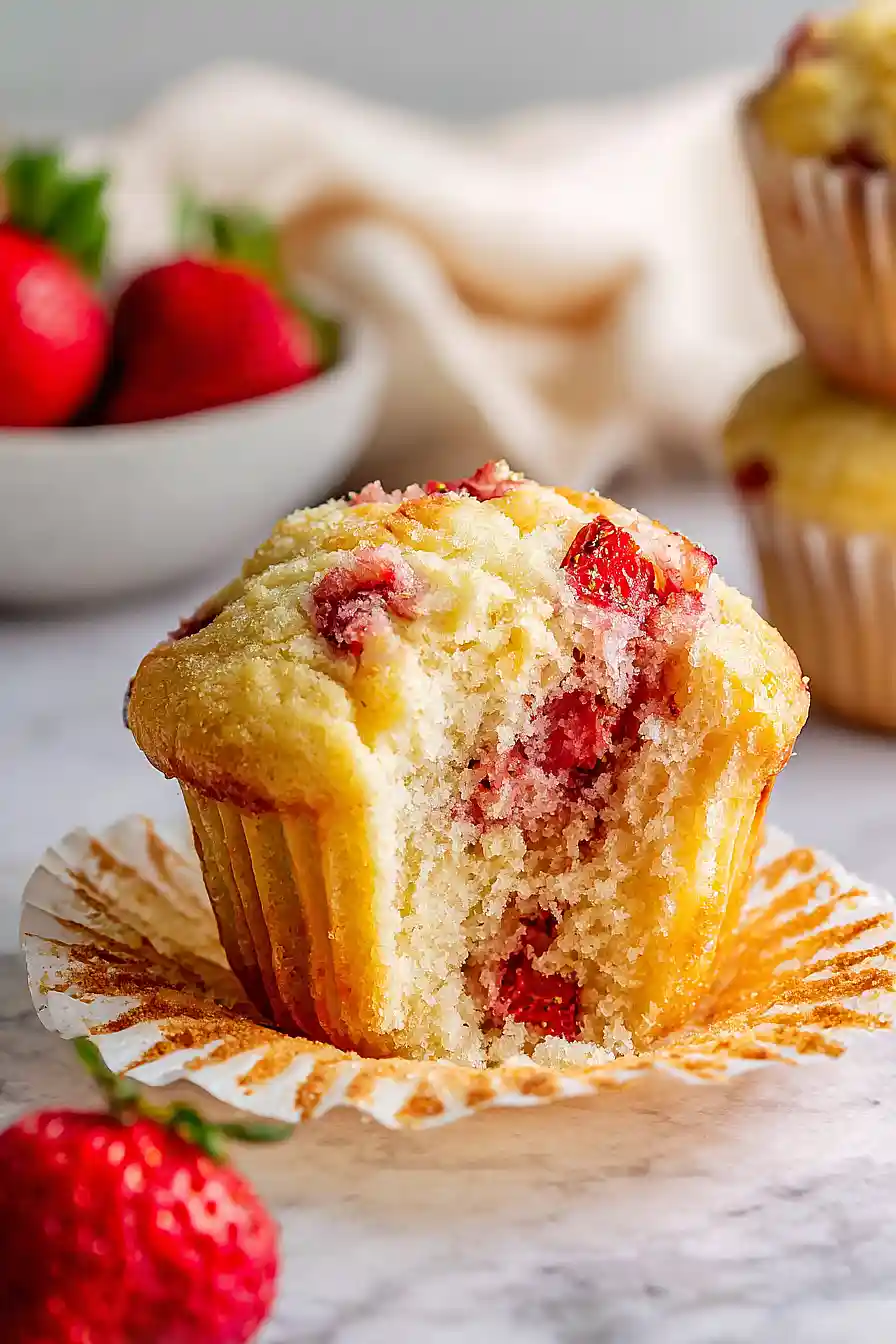 eggless strawberry muffins
