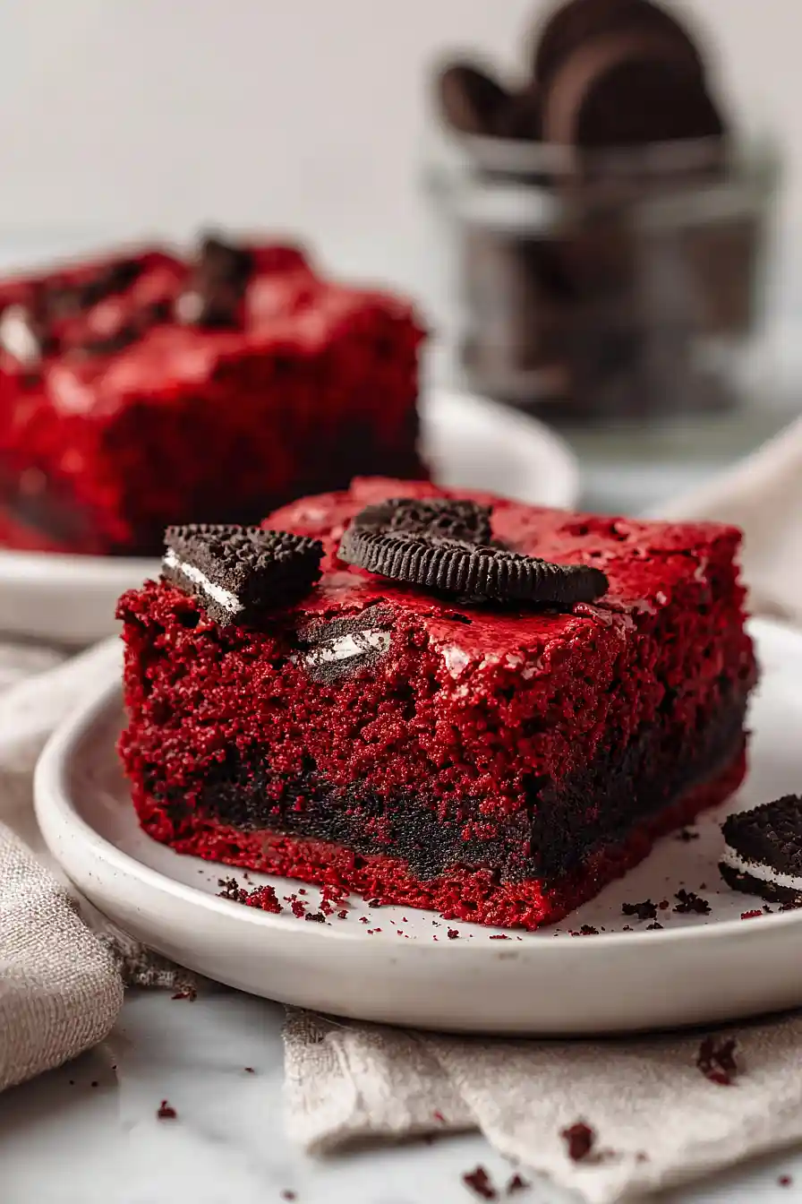 red velvet oreo brownies