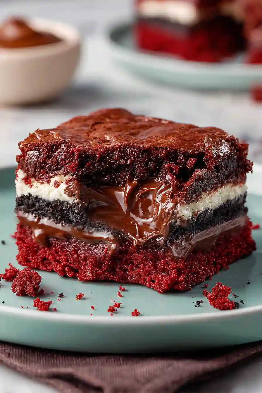 red velvet nutella brownies