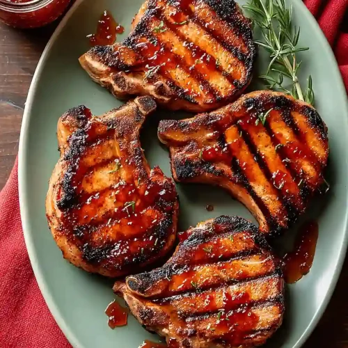 jelly glazed pork chops