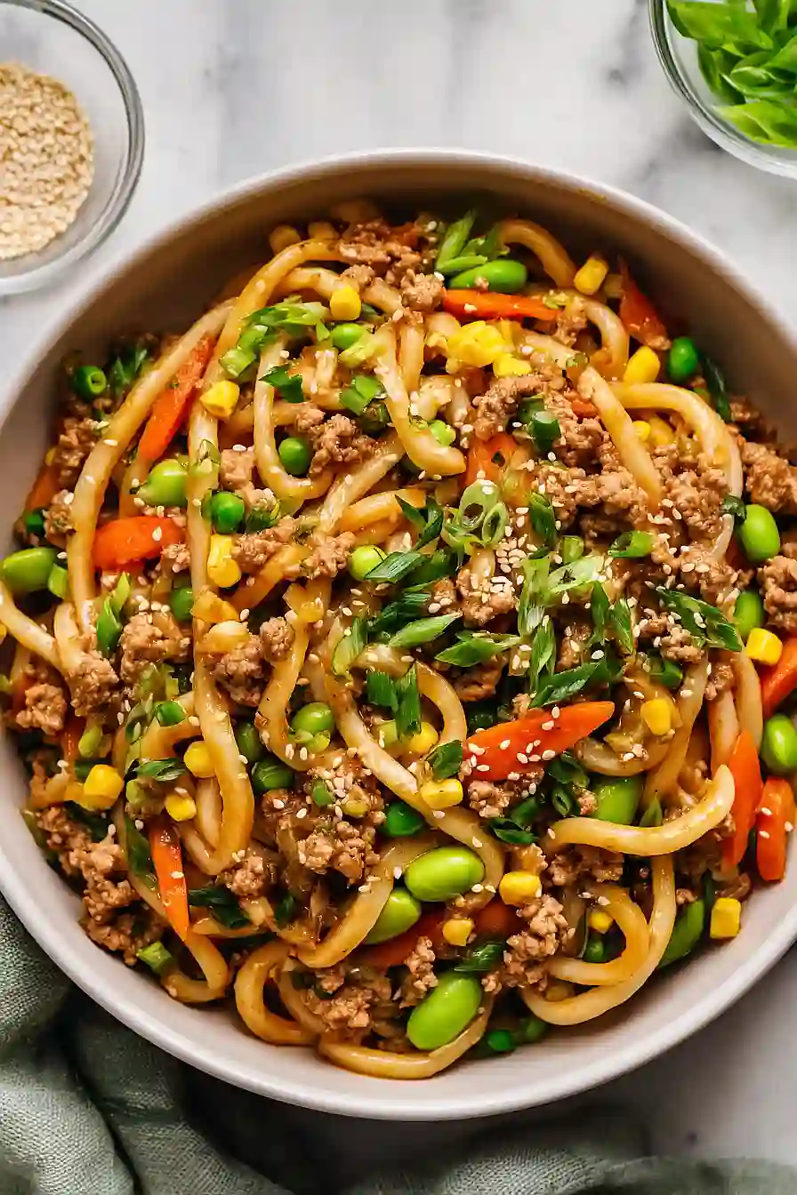 udon noodles with ground turkey