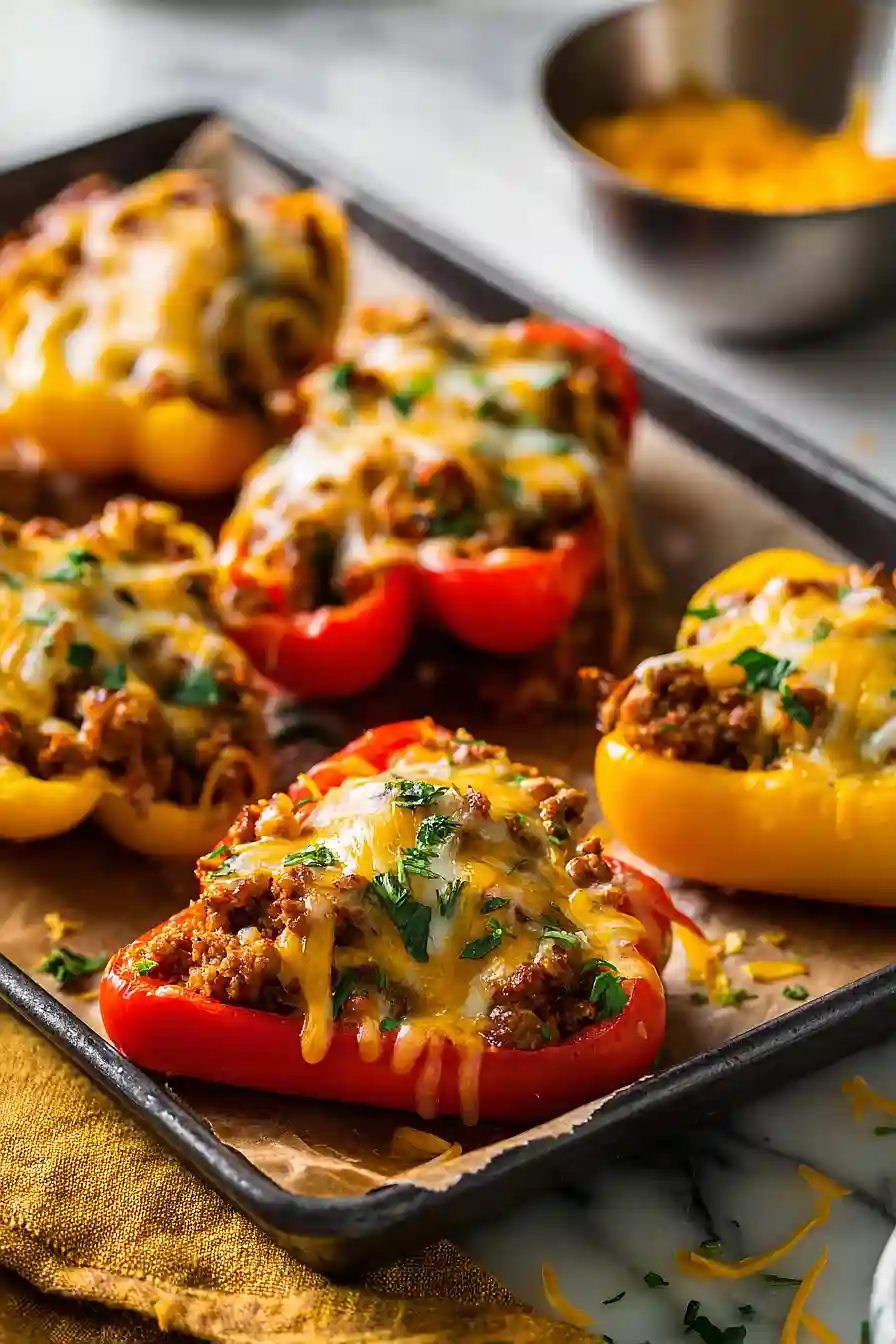 bell pepper nachos with ground turkey