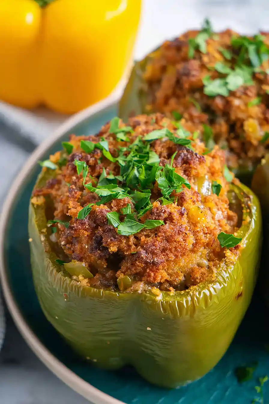 stuffed bell peppers with bread crumbs