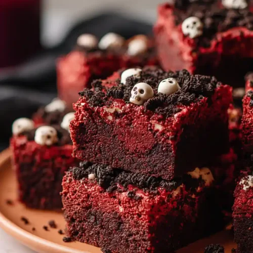 halloween red velvet brownies