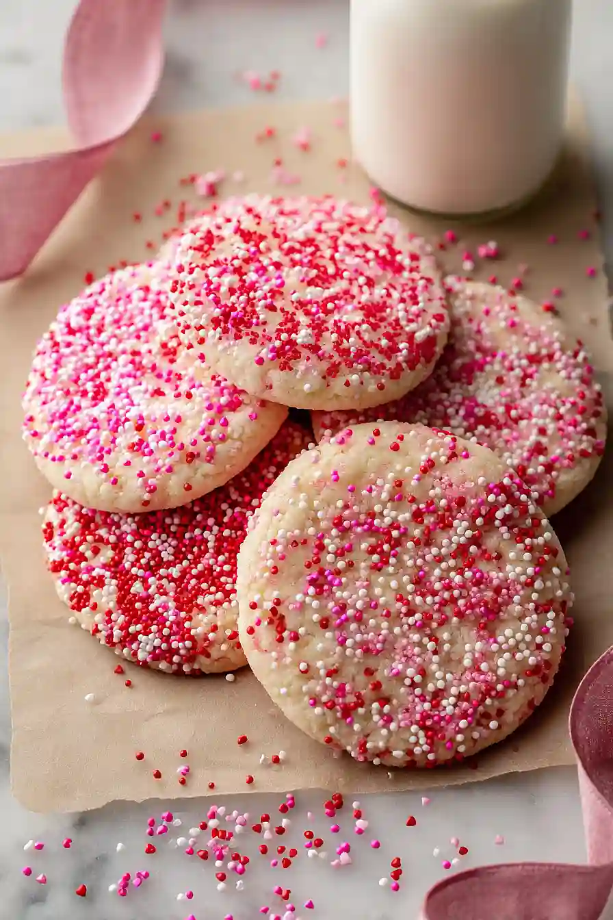 valentine's day sprinkle cookies