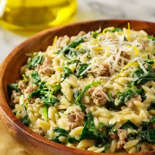 ground turkey spinach orzo