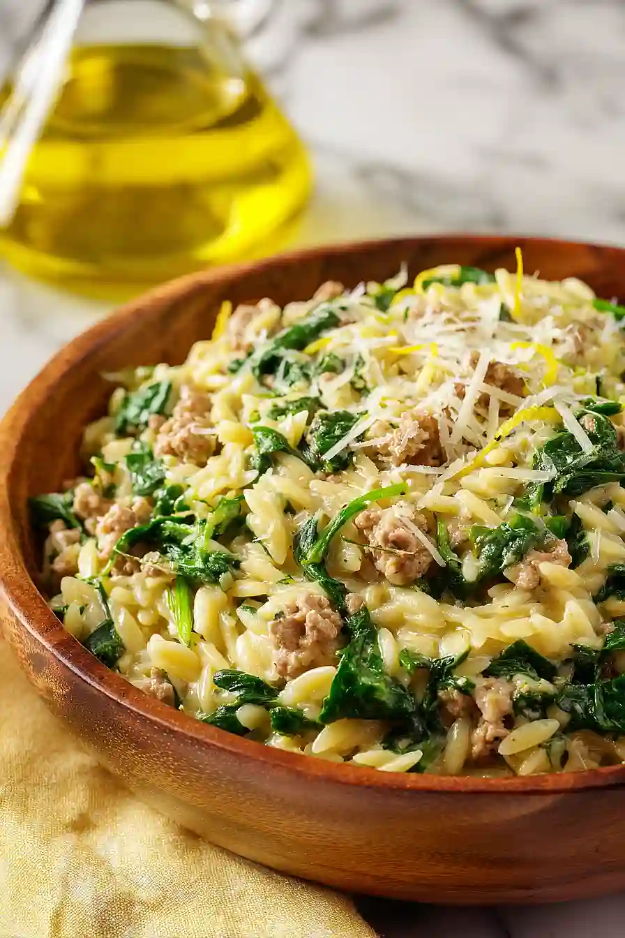 ground turkey spinach orzo