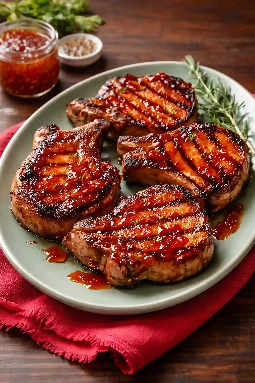 jelly glazed pork chops