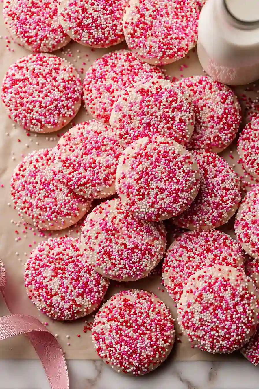 valentine's day sprinkle cookies