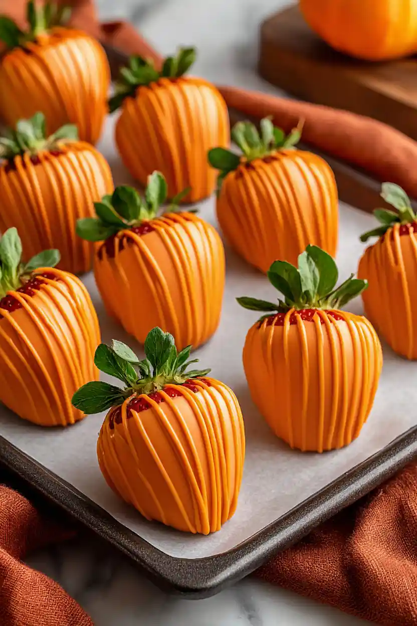 chocolate covered strawberry pumpkins