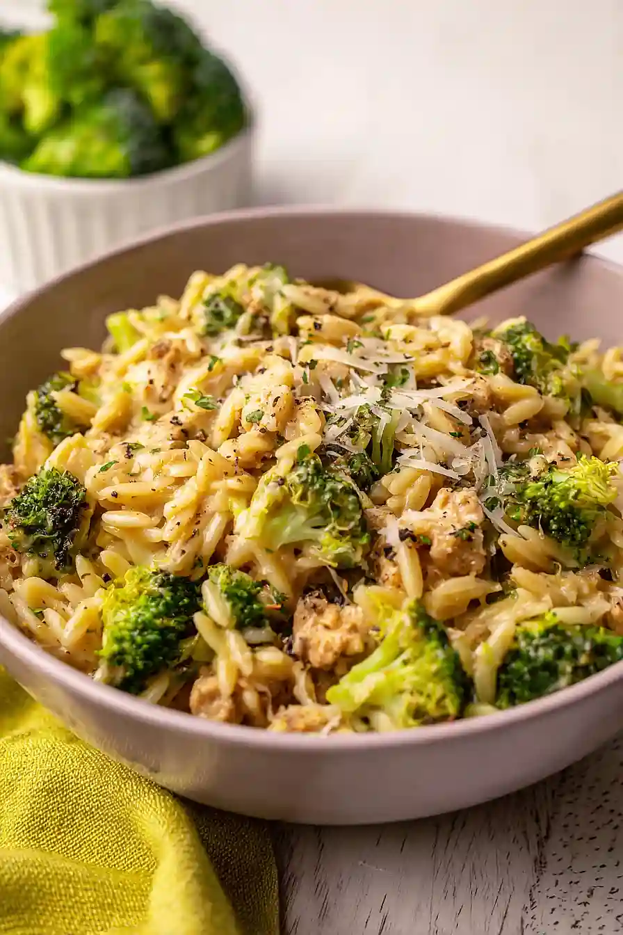 ground turkey and broccoli orzo