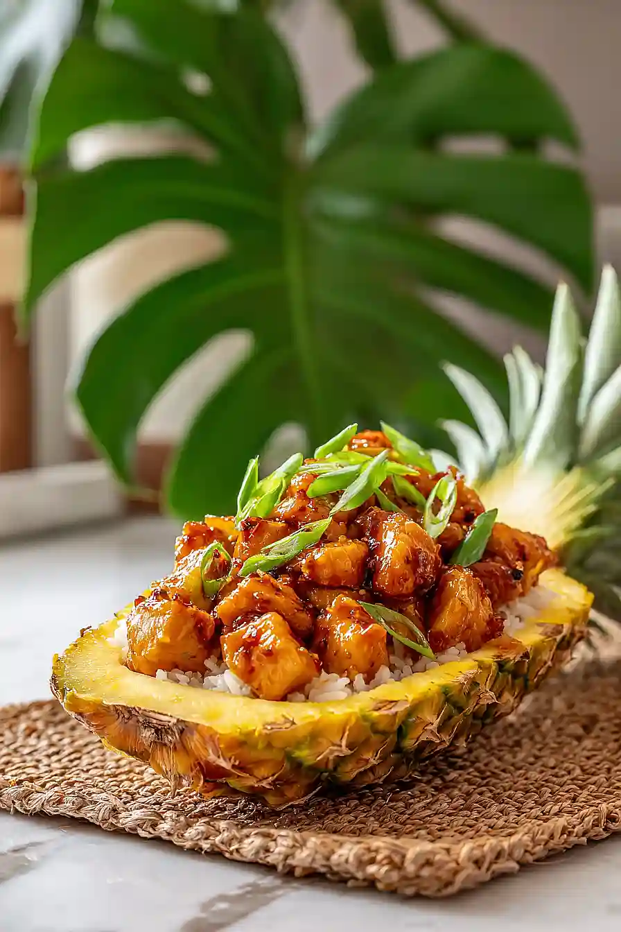 chicken pineapple boats