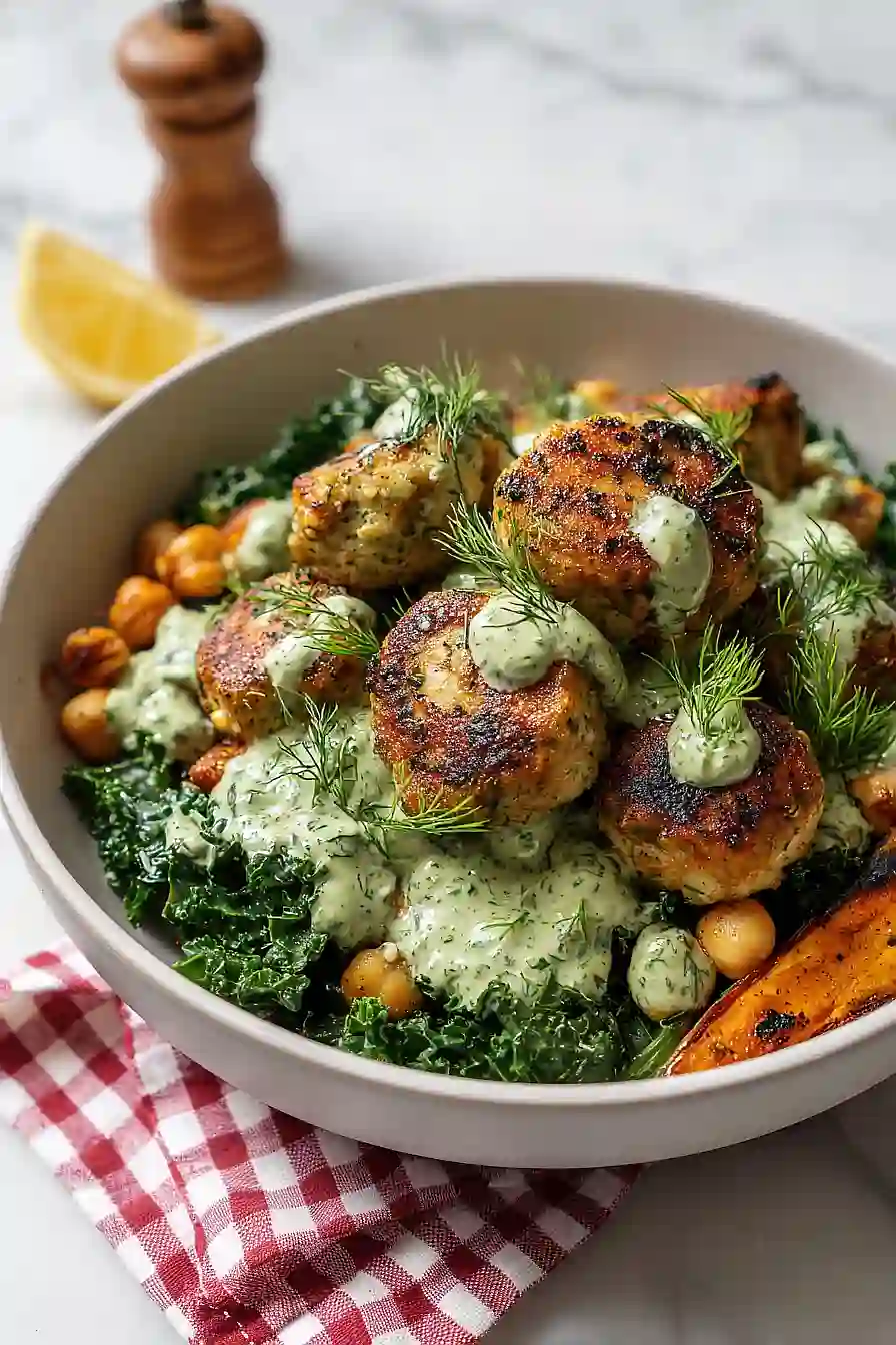 Herby Chicken Meatball Bowl