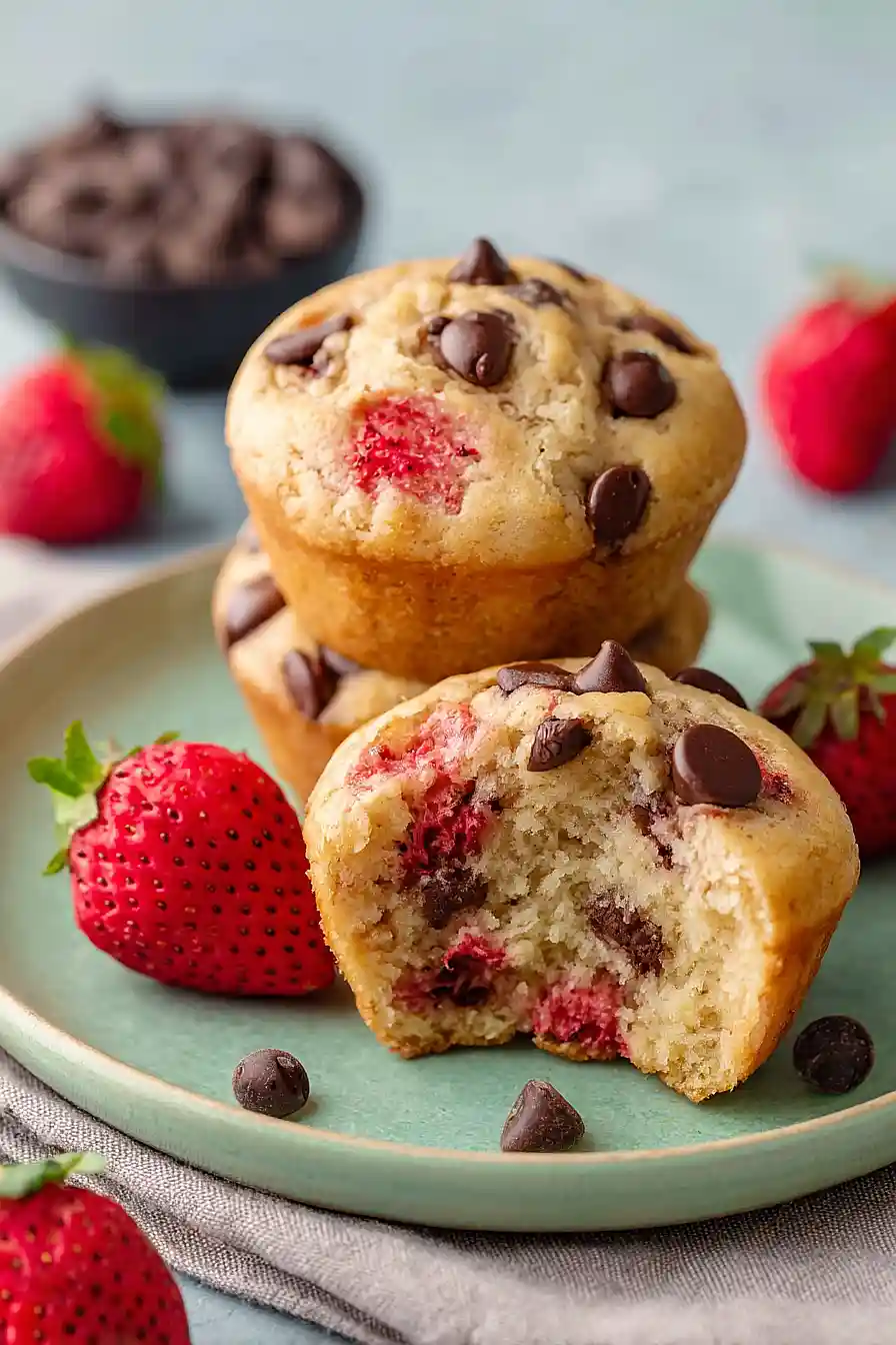 strawberry protein muffins