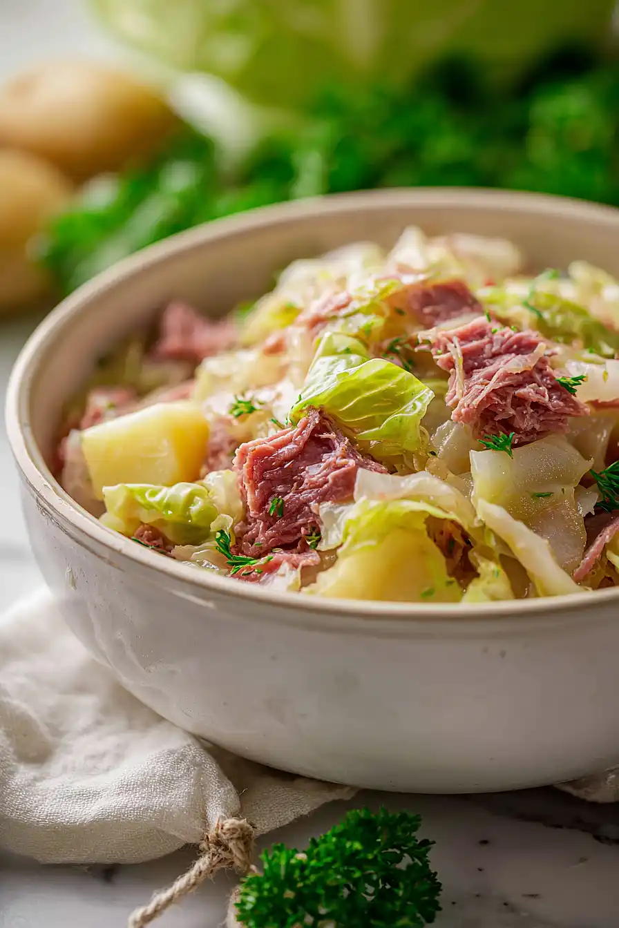corned beef with cabbage and potato