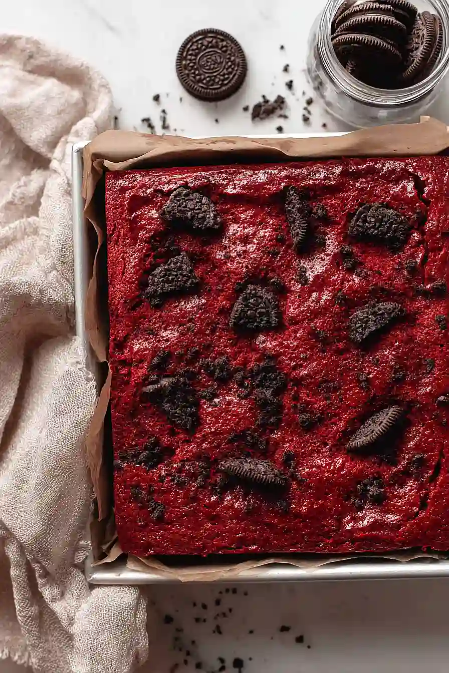 red velvet oreo brownies