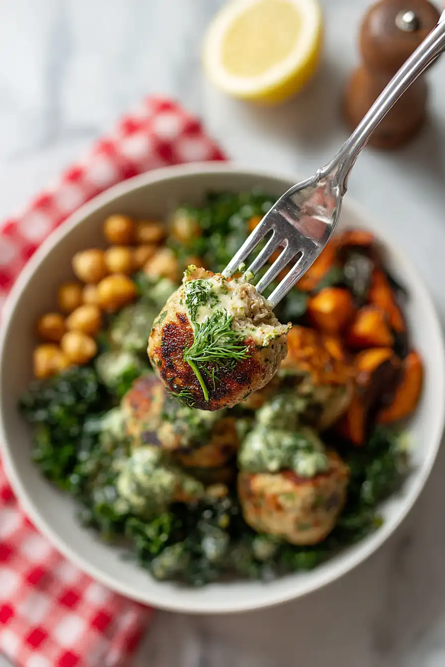 Herby Chicken Meatball Bowl