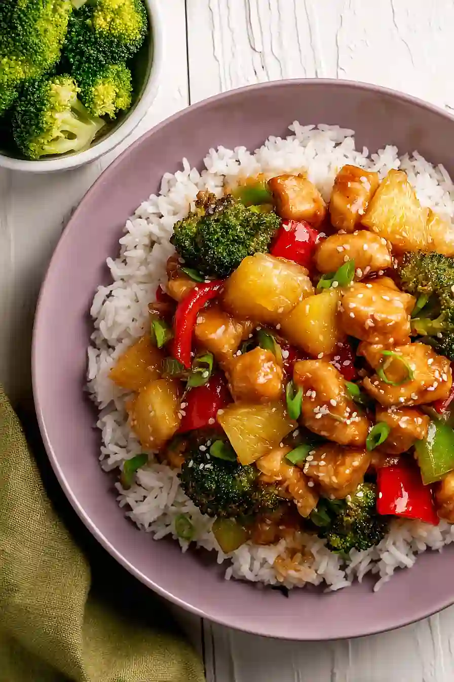 pineapple chicken with broccoli