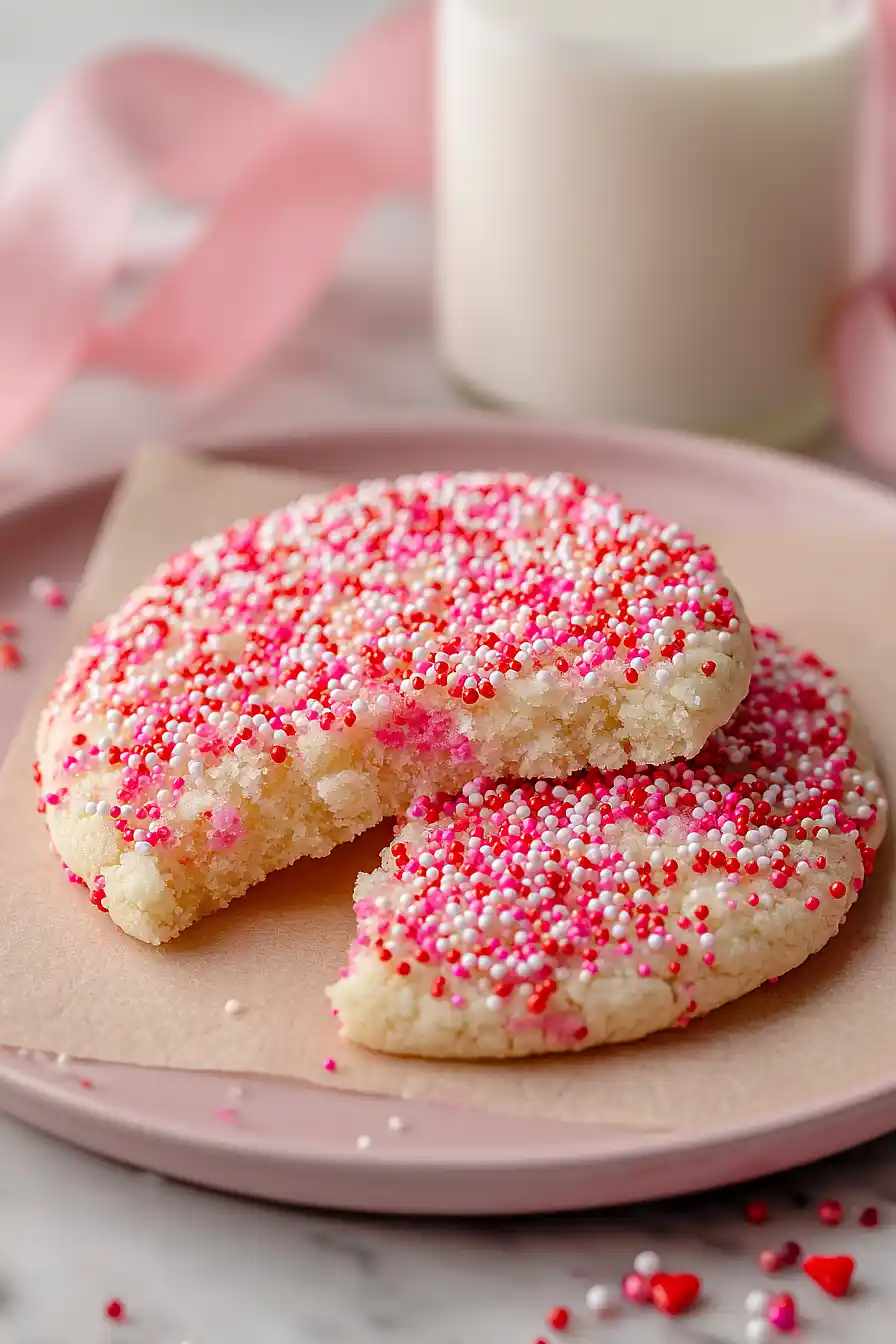 valentine's day sprinkle cookies