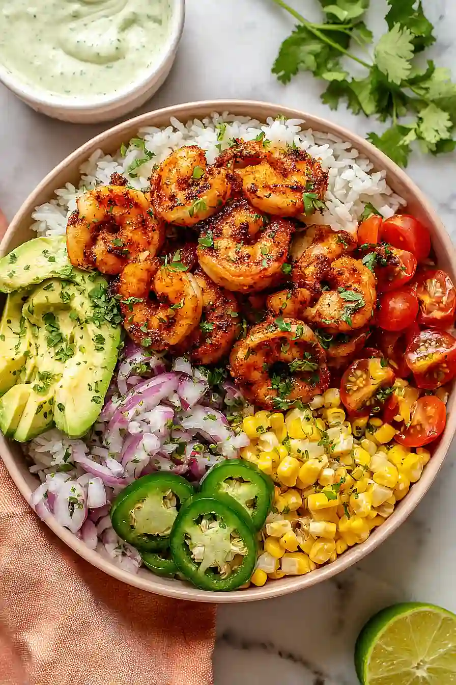 healthy shrimp bowls