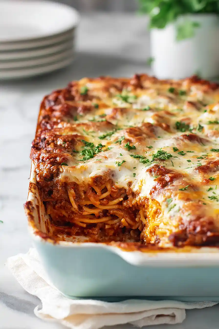spaghetti bolognese bake