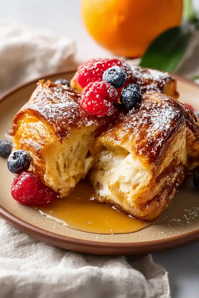 overnight croissant french toast bake