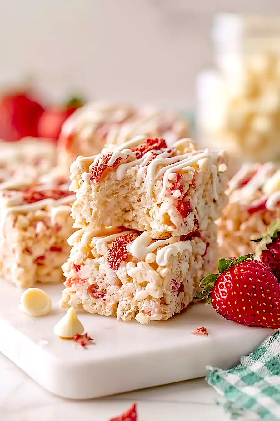 strawberry shortcake rice krispie treats