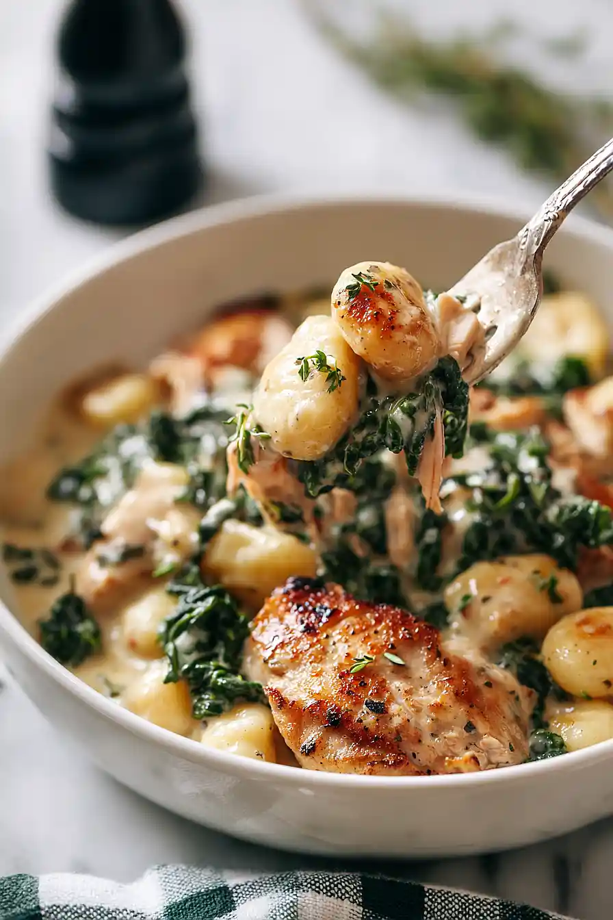chicken thighs and gnocchi
