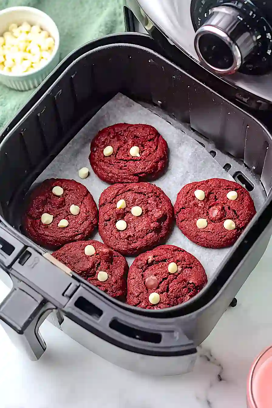 air fryer red velvet cookies