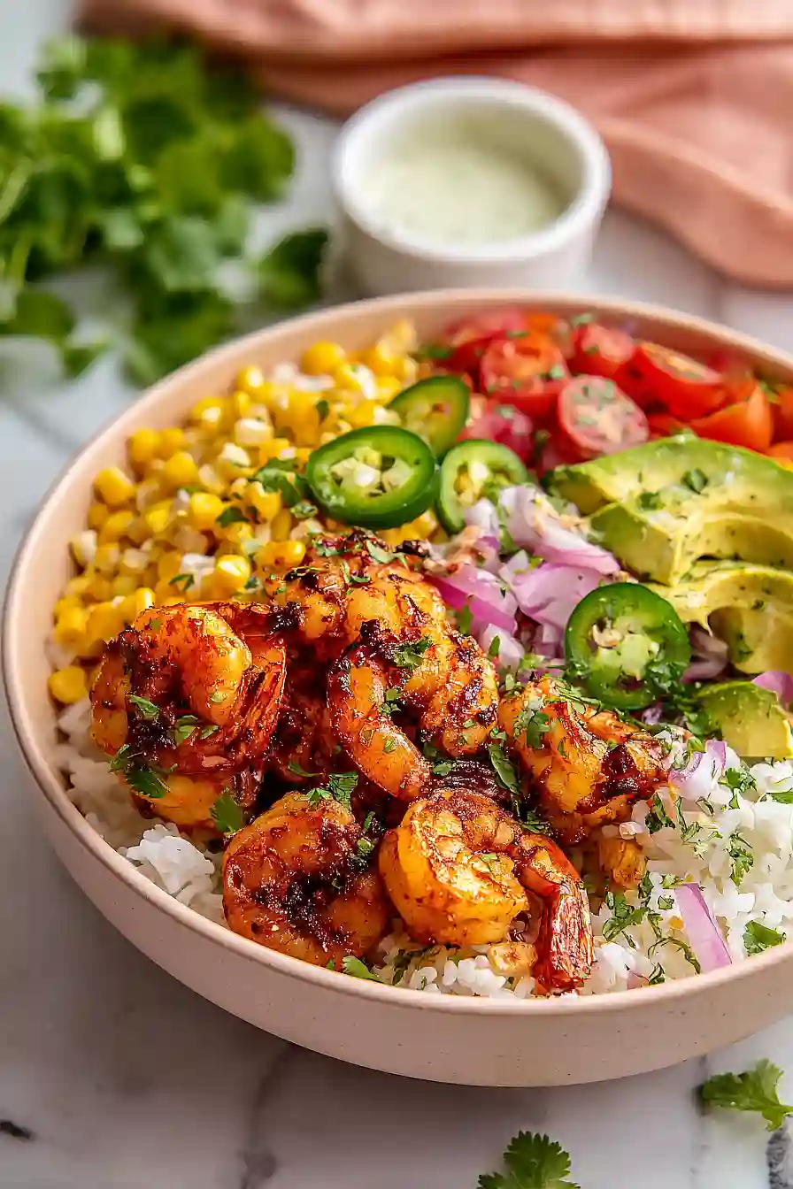 healthy shrimp bowls