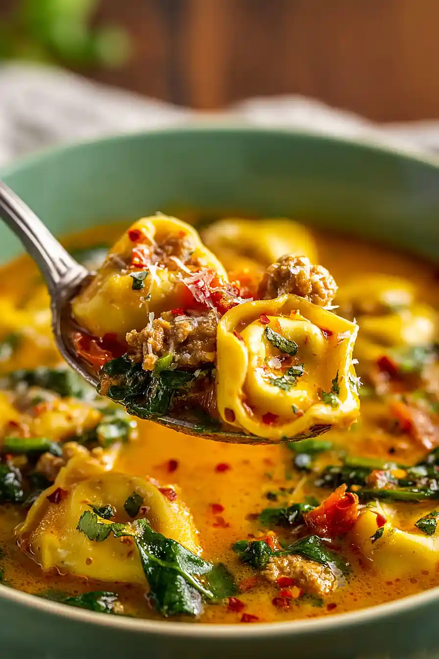 crockpot turkey tortellini soup