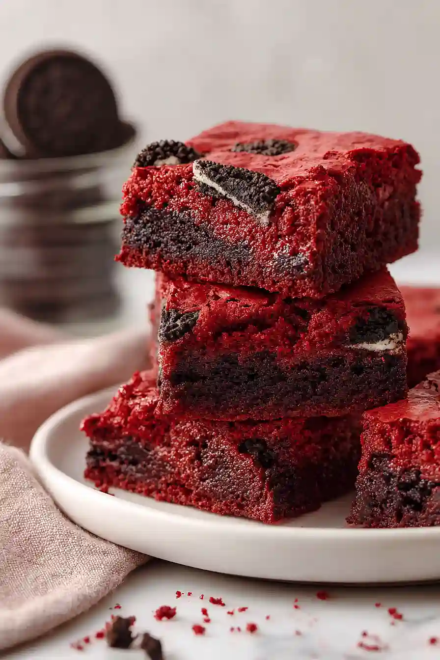 red velvet oreo brownies