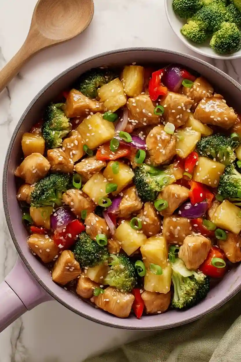 pineapple chicken with broccoli