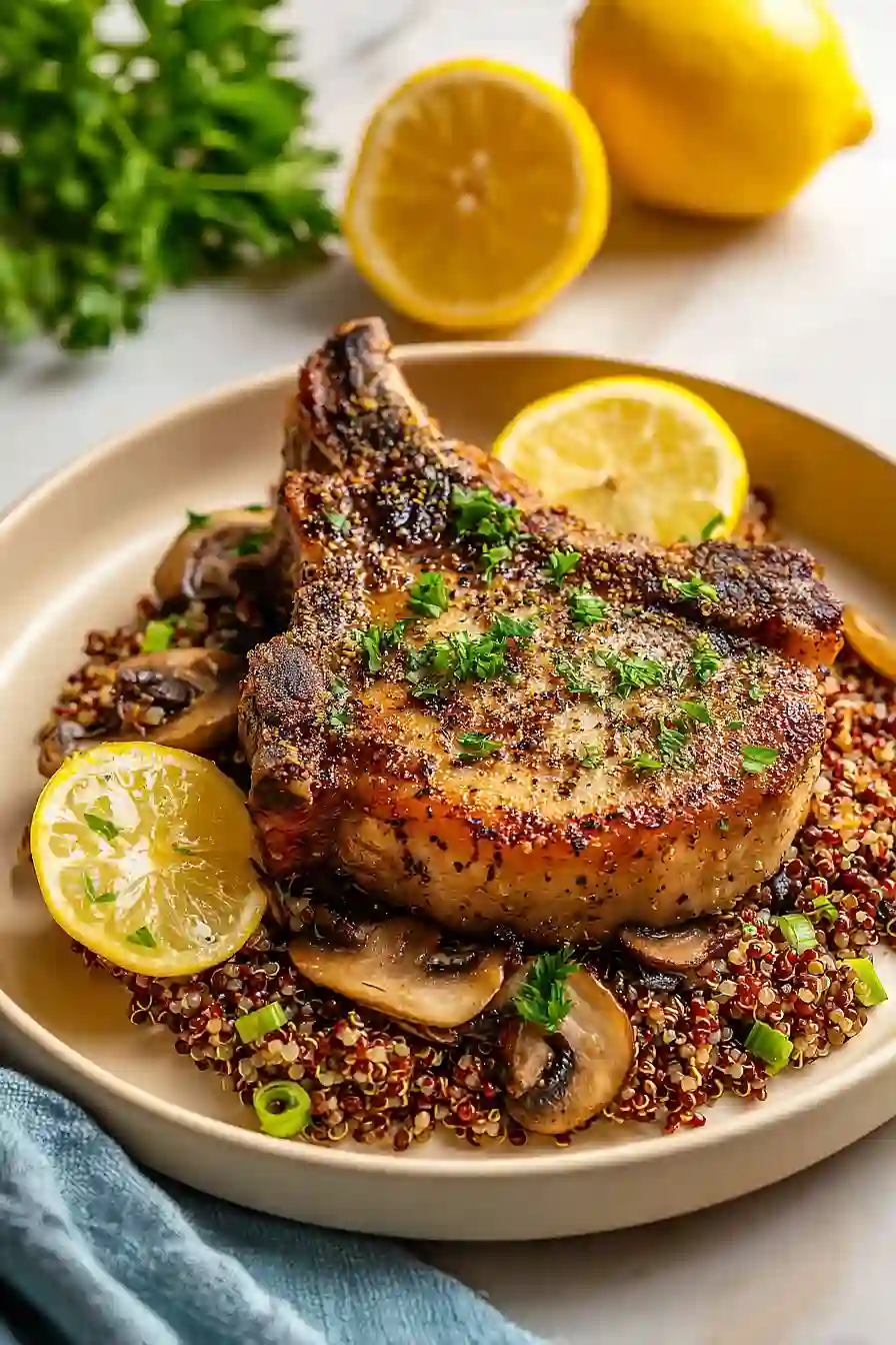 pork chops with quinoa