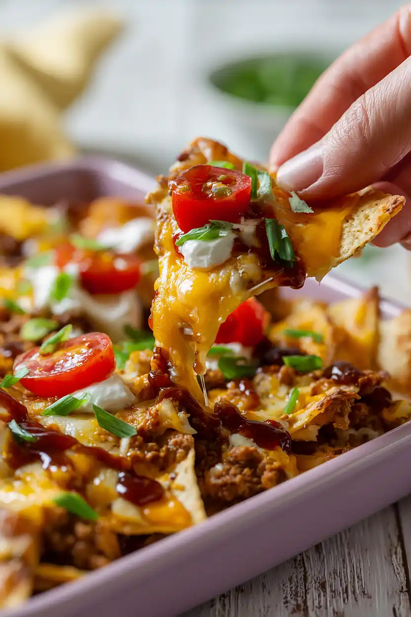 bbq ground turkey nachos