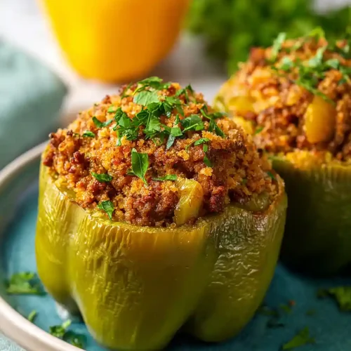 stuffed bell peppers with bread crumbs