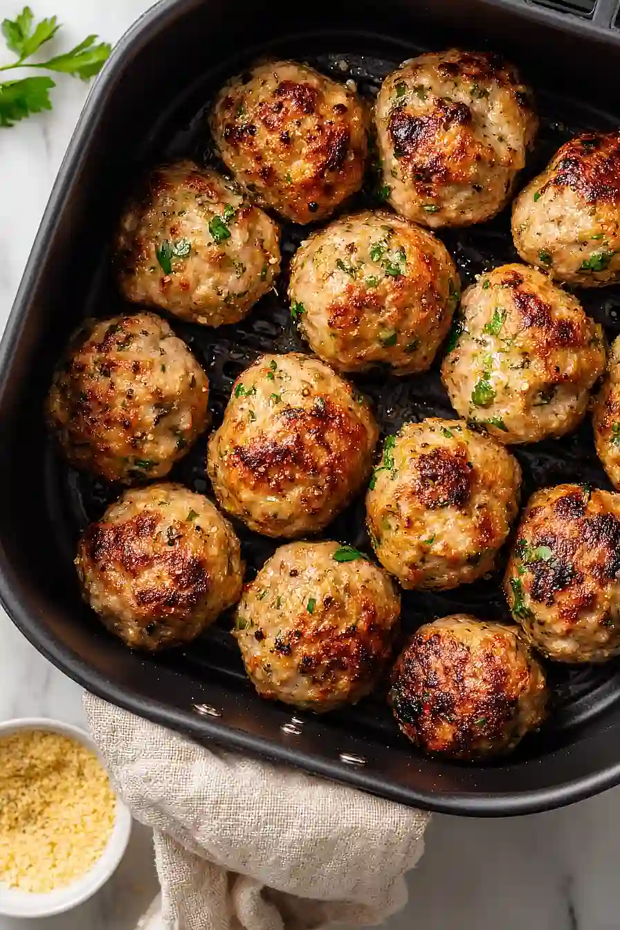 air fryer ground turkey meatballs