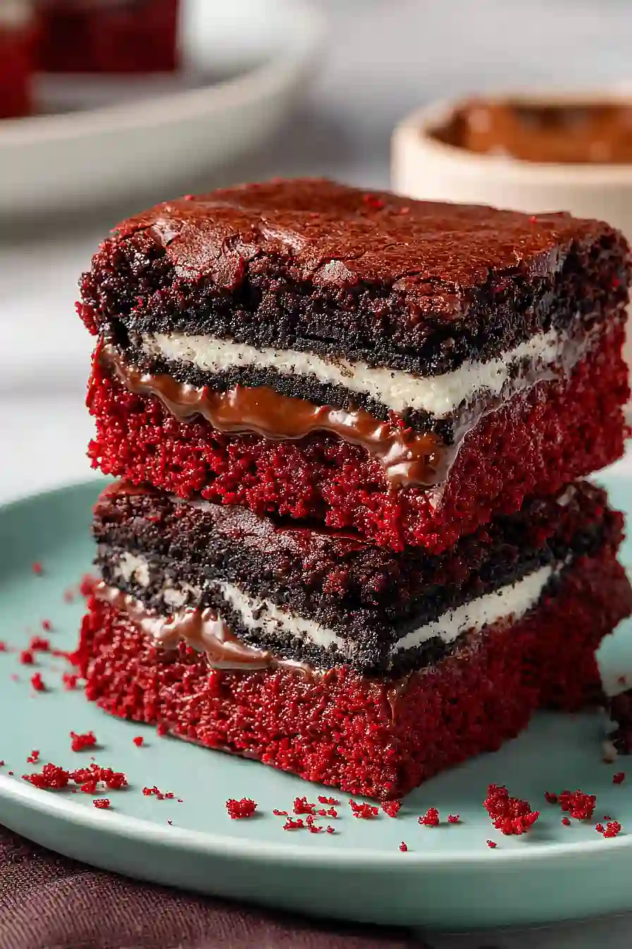 red velvet nutella brownies