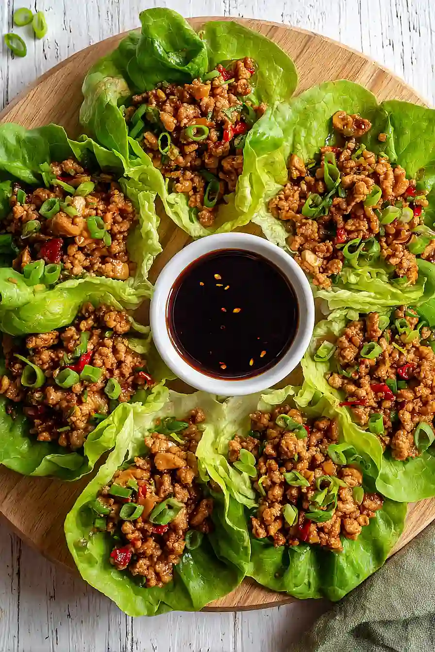 asian ground turkey lettuce wraps