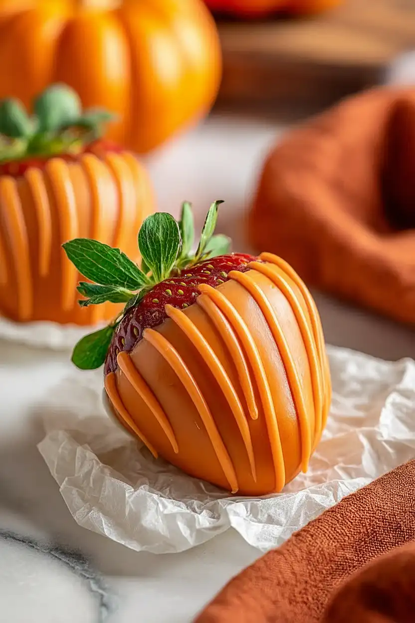 chocolate covered strawberry pumpkins