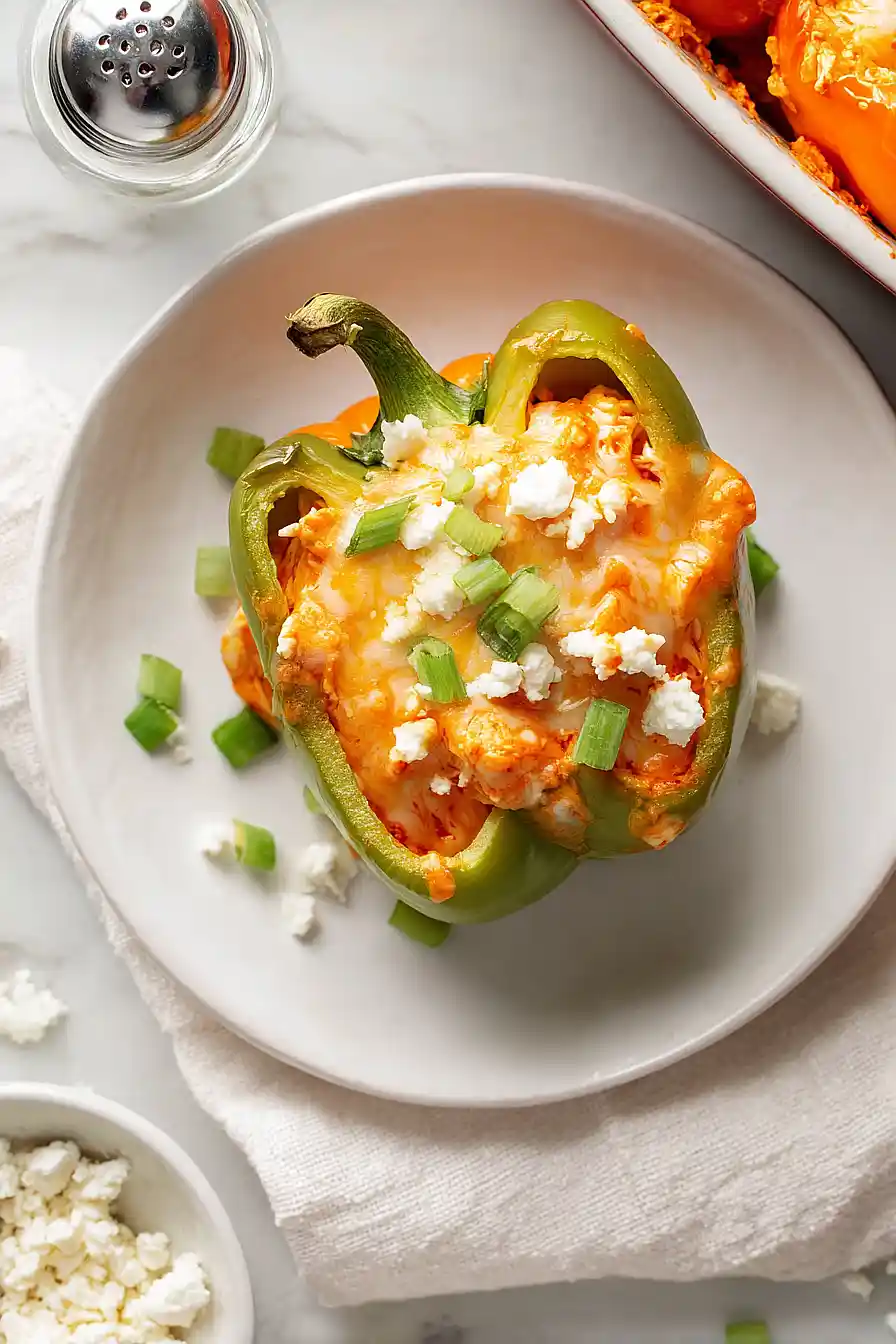 buffalo chicken stuffed bell peppers