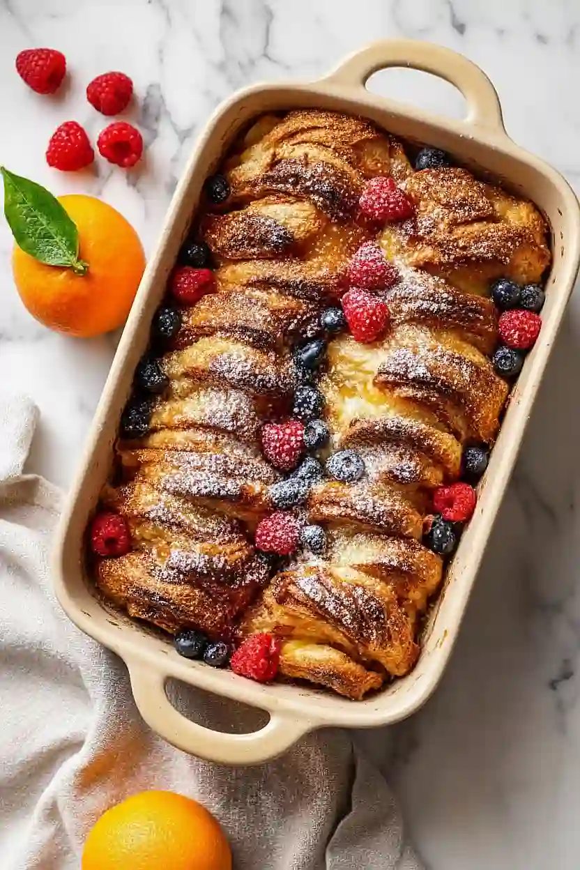 overnight croissant french toast bake