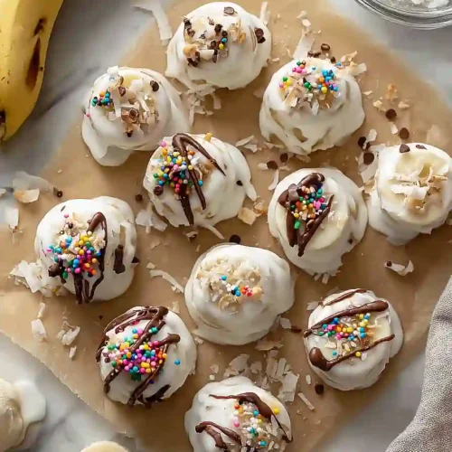 frozen banana yogurt bites