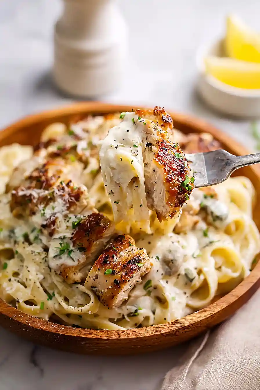 chicken thigh fettuccine alfredo