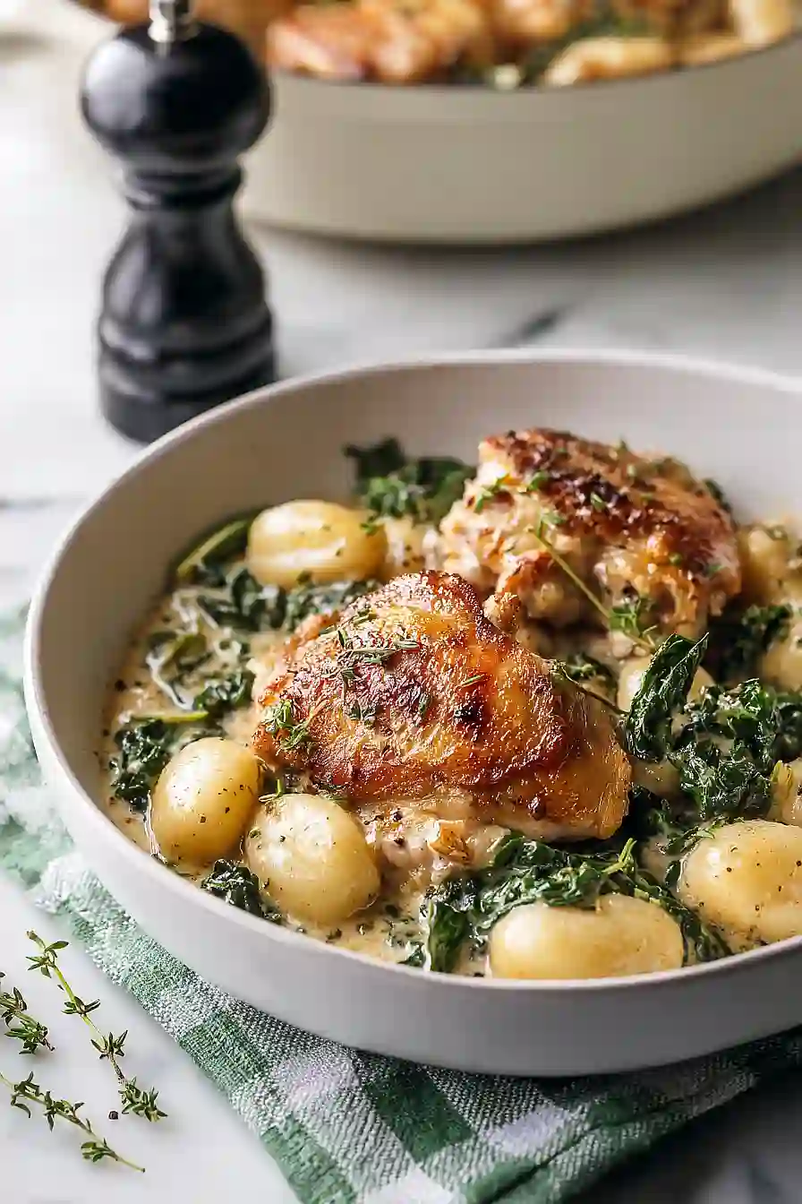 chicken thighs and gnocchi