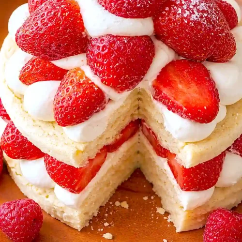 raspberry and strawberry shortcake