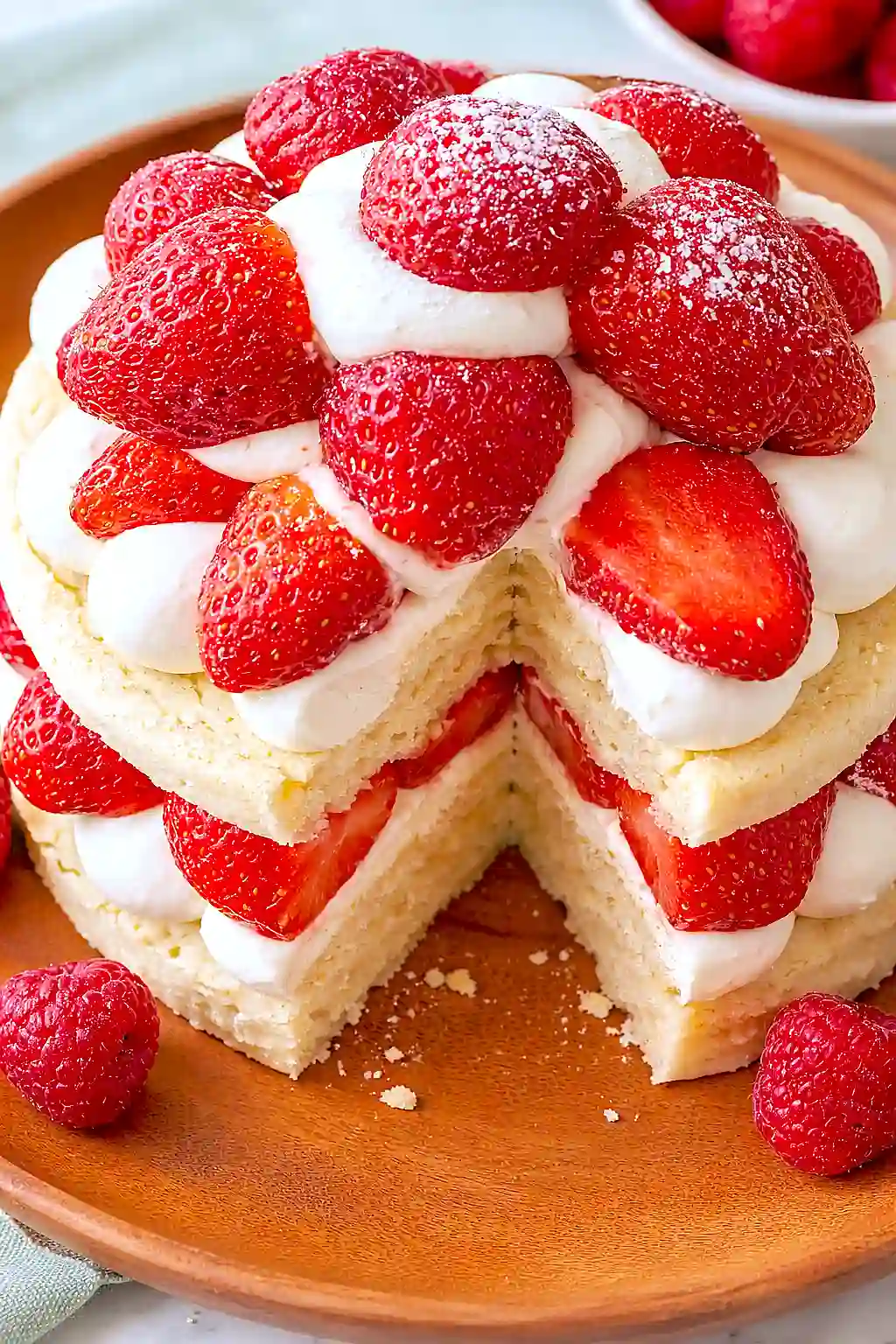 raspberry and strawberry shortcake
