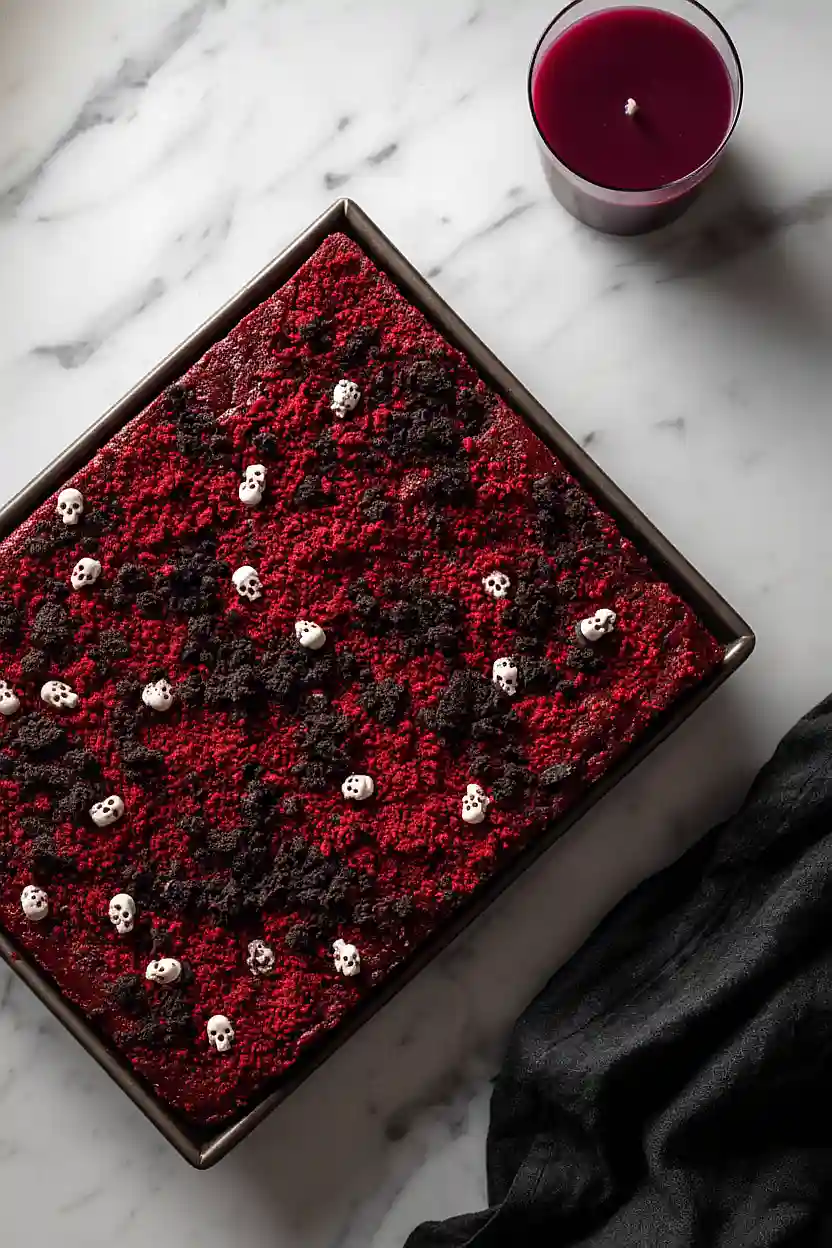 halloween red velvet brownies